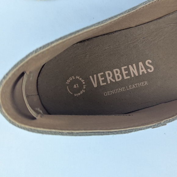 Verbenas Espadrilles Carmen Suede Leather Closed Toe Stone EU41 (9.5/10) NWT - Picture 14 of 16